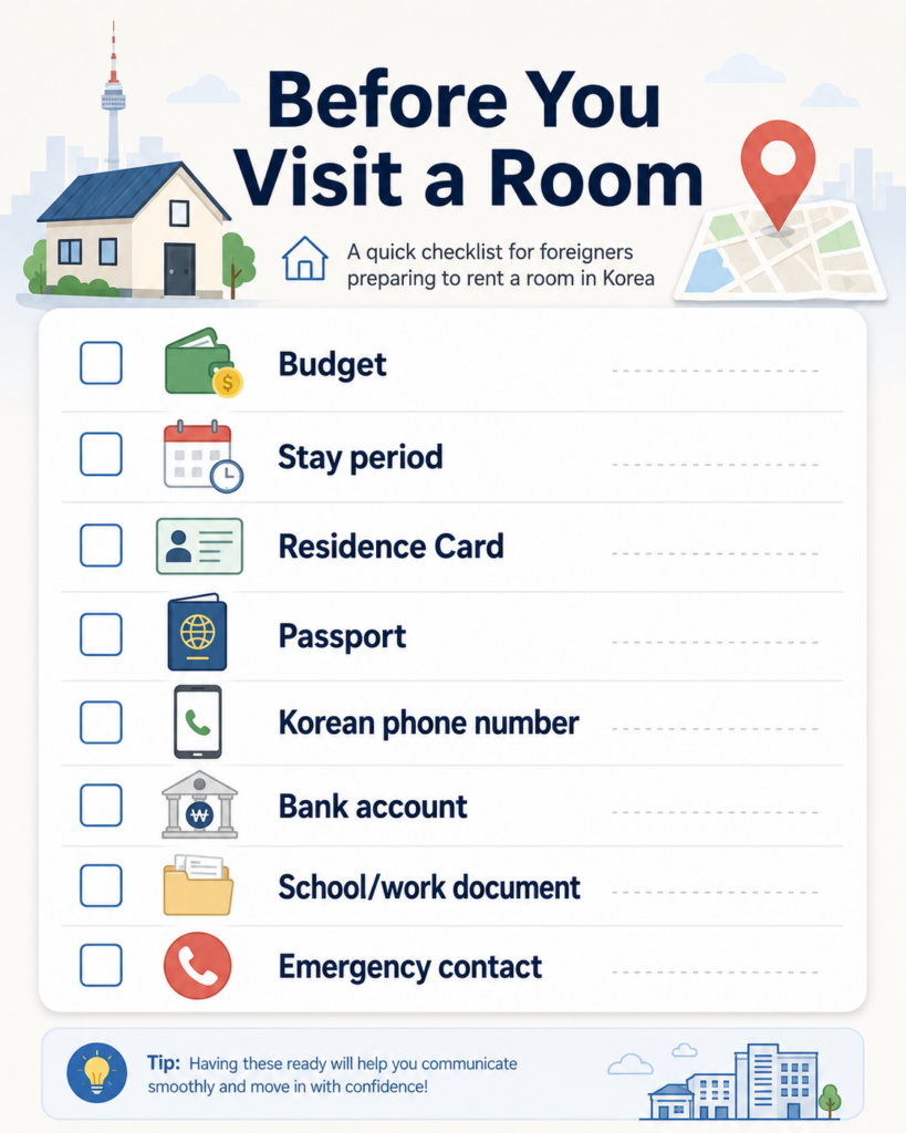 before visiting room korea rental checklist