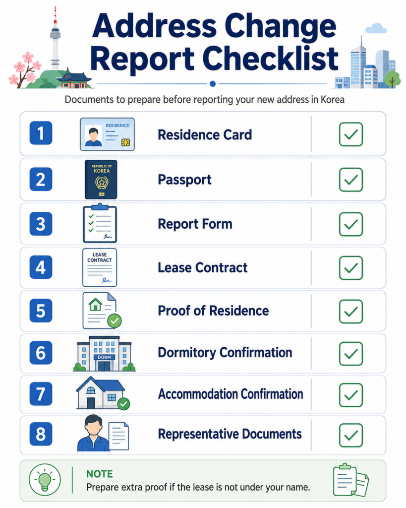 Report Address Change in Korea as a Foreigner: Complete 2026 Guide korea address change documents checklist