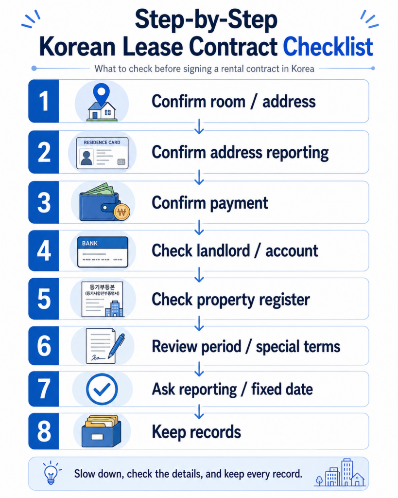 korean lease contract 8 step checklist