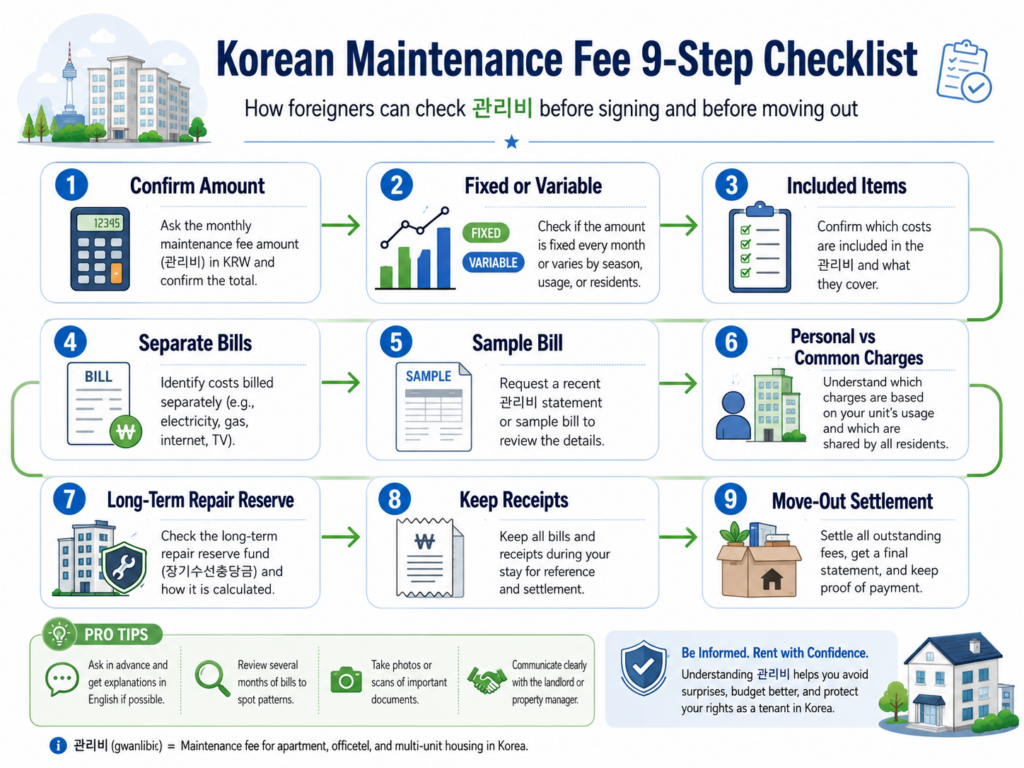 korean maintenance fee 9 step checklist