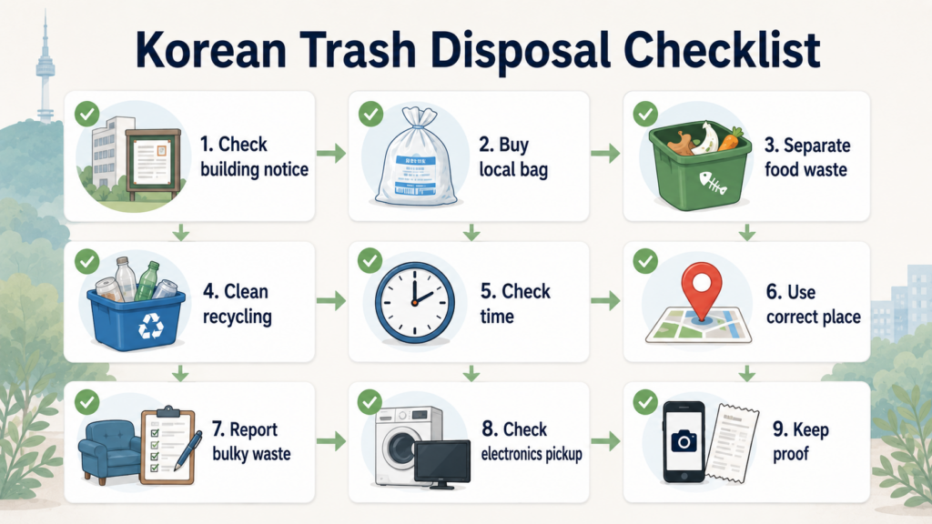 korean trash disposal 9 step checklist