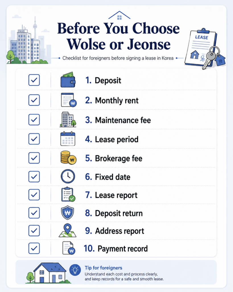Wolse vs Jeonse for Foreigners: Korean Rent Explained olse jeonse checklist foreigners