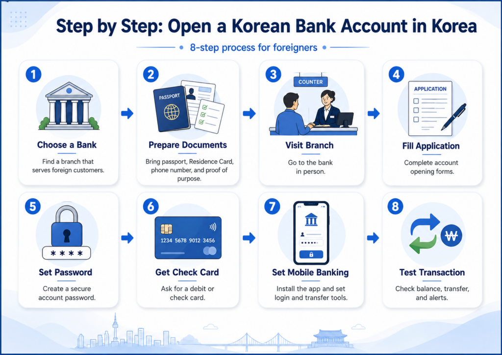 open korean bank account step by step