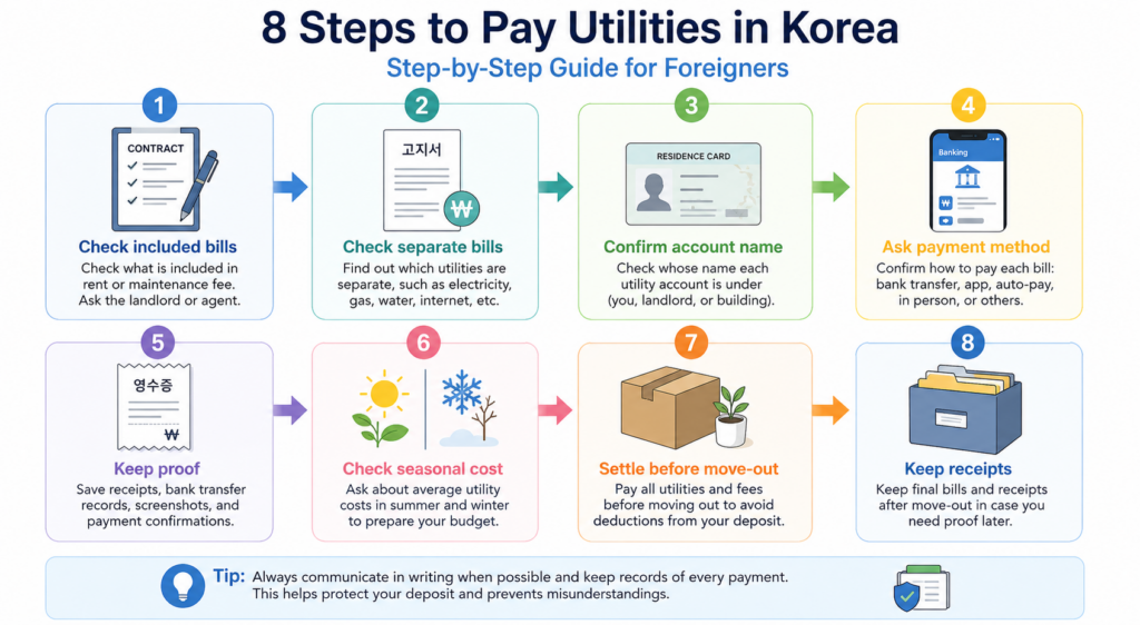 pay utilities korea 8 step checklist