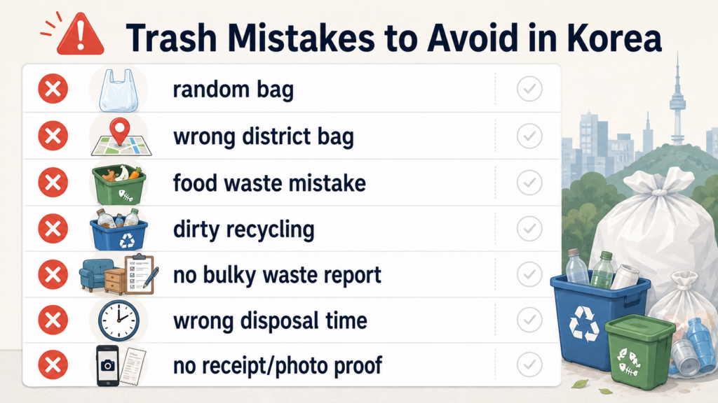trash disposal mistakes korea foreigners
